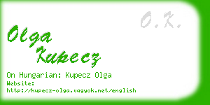 olga kupecz business card